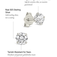 Sterling Silver 4mm CZ Stud Earrings