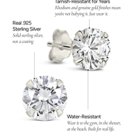 Sterling Silver 6mm CZ Stud Earrings