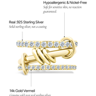 Sterling Silver Birgitta CZ Link Stacking Ring