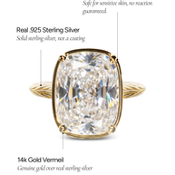 Sterling Silver Elongated Cushion Cocktail Ring