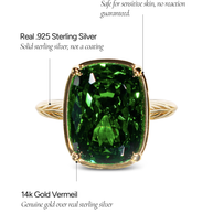 Sterling Silver Elongated Cushion Emerald CZ Cocktail Ring