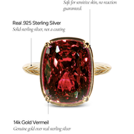 Sterling Silver Elongated Cushion Garnet CZ Cocktail Ring