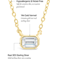 Sterling Silver Emerald Bezel Set Pendant
