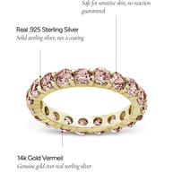 Sterling Silver Gracie Pink Sapphire CZ Eternity Ring