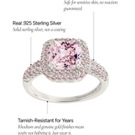 Sterling Silver Pink CZ Legacy Ring