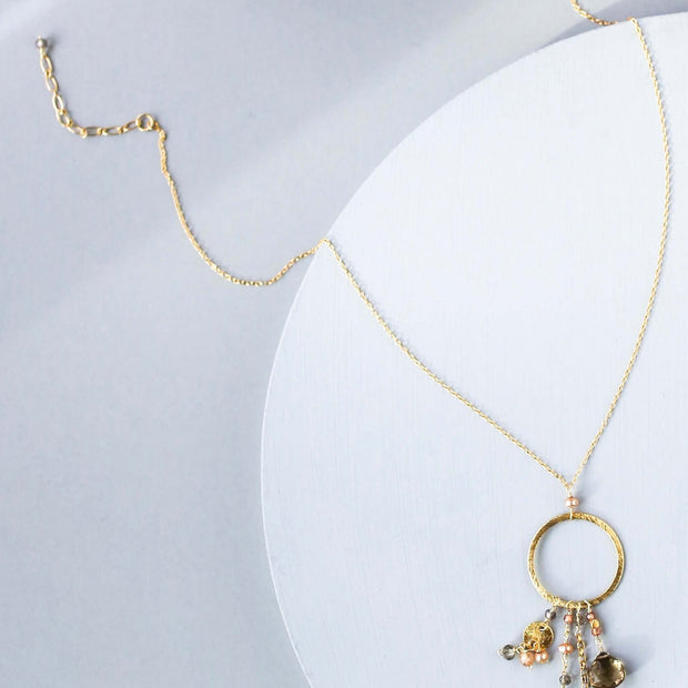 The Ammil Necklace - Citrine & Smoky Quartz