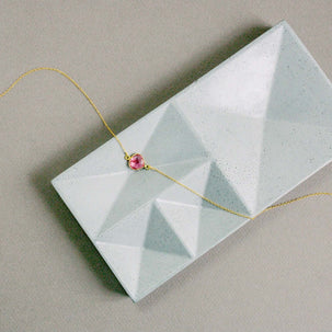 Pink Tourmaline Quartz Minimalist Ballet Necklace