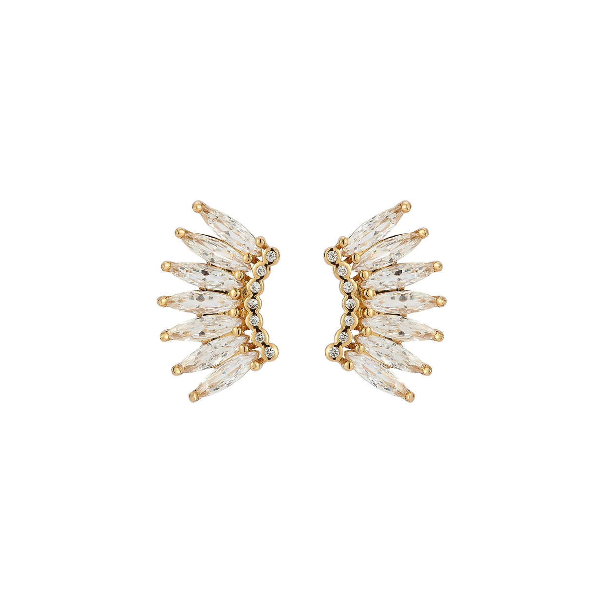 Petite Crystal Madeline Earrings Gold