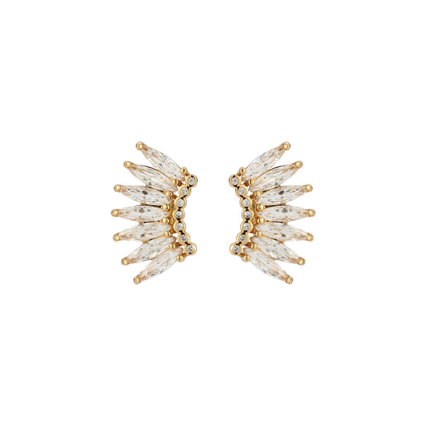 Petite Crystal Madeline Earrings Gold