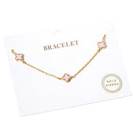 Gold Dipped Triple Quatrefoil Link Bracelet