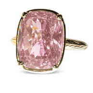 Sterling Silver Elongated Cushion Pink Sapphire CZ Cocktail Ring