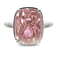 Sterling Silver Elongated Cushion Pink Sapphire CZ Cocktail Ring