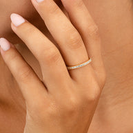Sterling Silver 2mm Thin CZ Band Ring