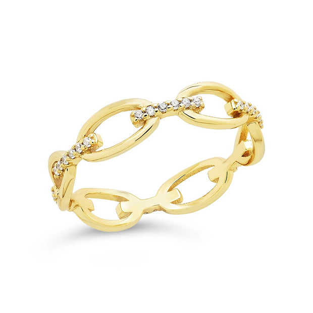 Sterling Silver Open Chain Link Ring
