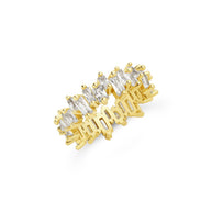 Sterling Silver CZ Staggered Eternity Band