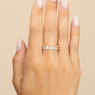Sterling Silver CZ Staggered Eternity Band