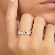 Sterling Silver CZ Staggered Eternity Band