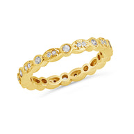 Sterling Silver CZ Bezel Band Ring