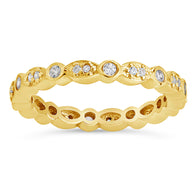 Sterling Silver CZ Bezel Band Ring