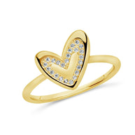 Sterling Silver Mabel CZ Heart Ring