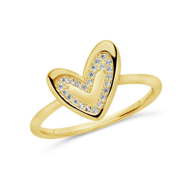 Sterling Silver Mabel CZ Heart Ring