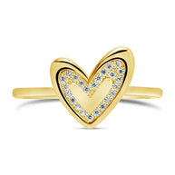 Sterling Silver Mabel CZ Heart Ring