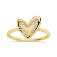 Sterling Silver Mabel CZ Heart Ring