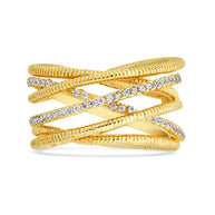 Sterling Silver Multi Band & CZ Ring