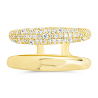 Sterling Silver Maisey CZ Studded Open Ring