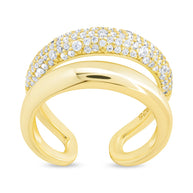 Sterling Silver Maisey CZ Studded Open Ring