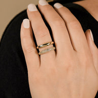 Sterling Silver Maisey CZ Studded Open Ring