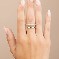 Sterling Silver Maisey CZ Studded Open Ring