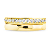 Sterling Silver Jackie CZ Stacking Ring Set of 2