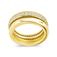 Sterling Silver Jackie CZ Stacking Ring Set of 2