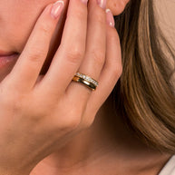 Sterling Silver Jackie CZ Stacking Ring Set of 2