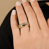 Sterling Silver Jackie CZ Stacking Ring Set of 2
