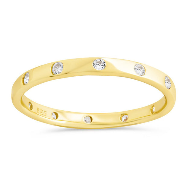 Sterling Silver Mindy CZ Studded Ring