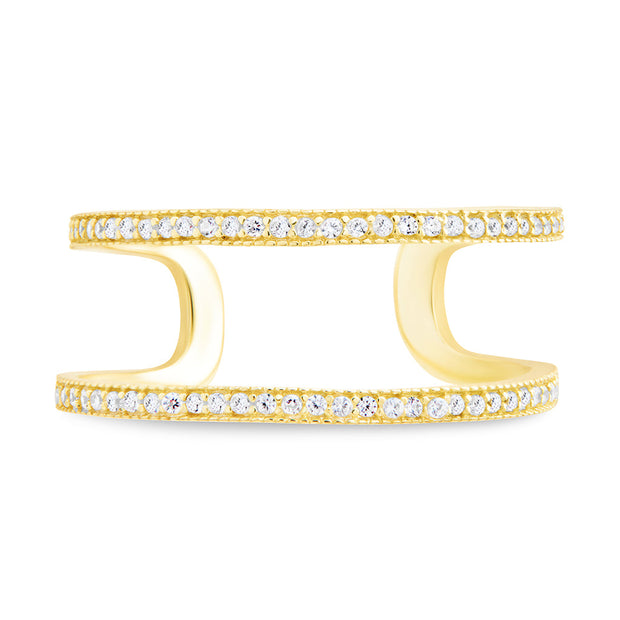 Sterling Silver Wendy CZ Stacking Open Band Ring
