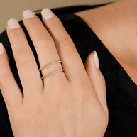 Sterling Silver Wendy CZ Stacking Open Band Ring
