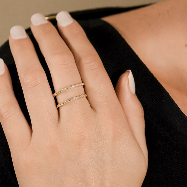 Sterling Silver Wendy CZ Stacking Open Band Ring