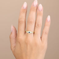 Sterling Silver Mozzie Evil Eye Ring