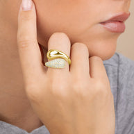 Sterling Silver Cecilia CZ Open Ring