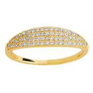 Sterling Silver Pave Signet Ring