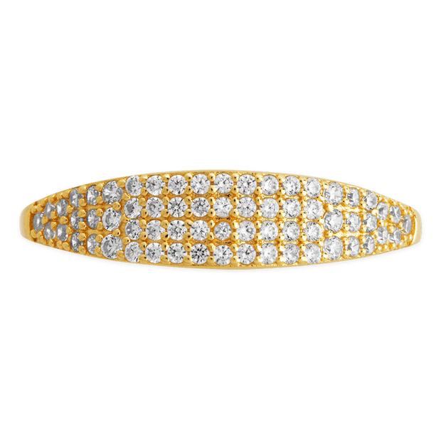 Sterling Silver Pave Signet Ring