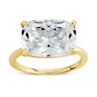 Sterling Silver Cushion East-West Ring