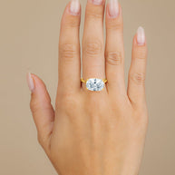 Sterling Silver Cushion East-West Ring