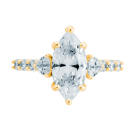Sterling Silver Marquise & Trillion Ring