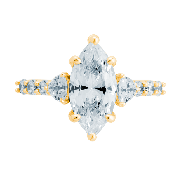 Sterling Silver Marquise & Trillion Ring