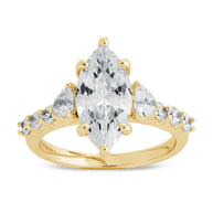 Sterling Silver Marquise & Trillion Ring
