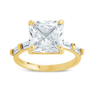 Sterling Silver Princess Baguette Ring